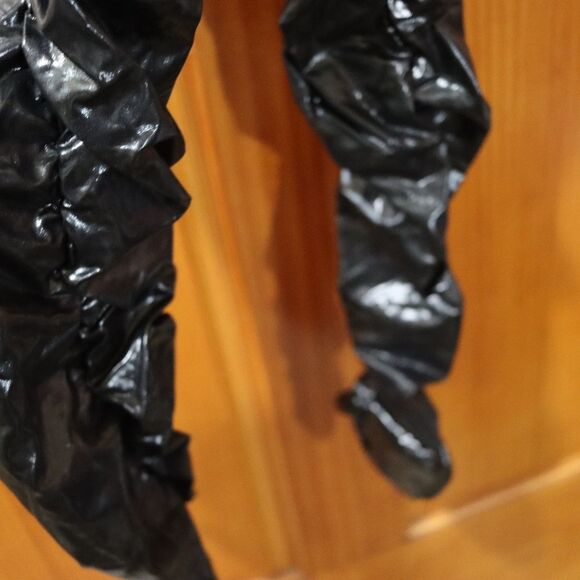 Shein Black Liquid Booty Scrunch Leggings High Shine Stretch Y2K Activewear - Picture 4 of 6